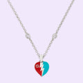 Double Gucci Interlocking Gucci Heart Lightning Charm Necklace