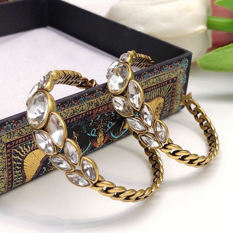 18K Dior Vintage Crystals Earrings