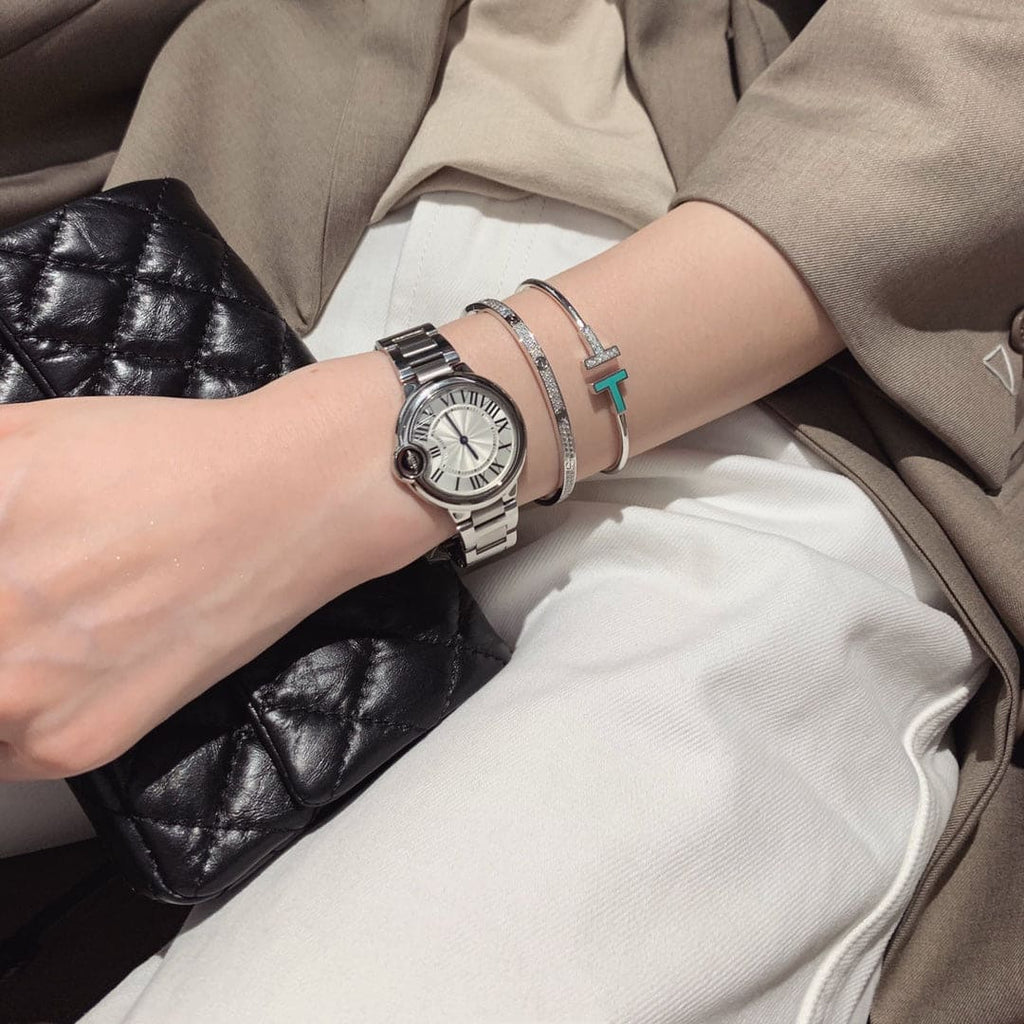 18K Tiffany Diamond and Turquoise Wire Bracelet