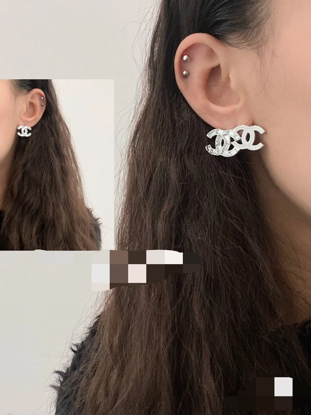 18K  Chanel Crystal Earrings