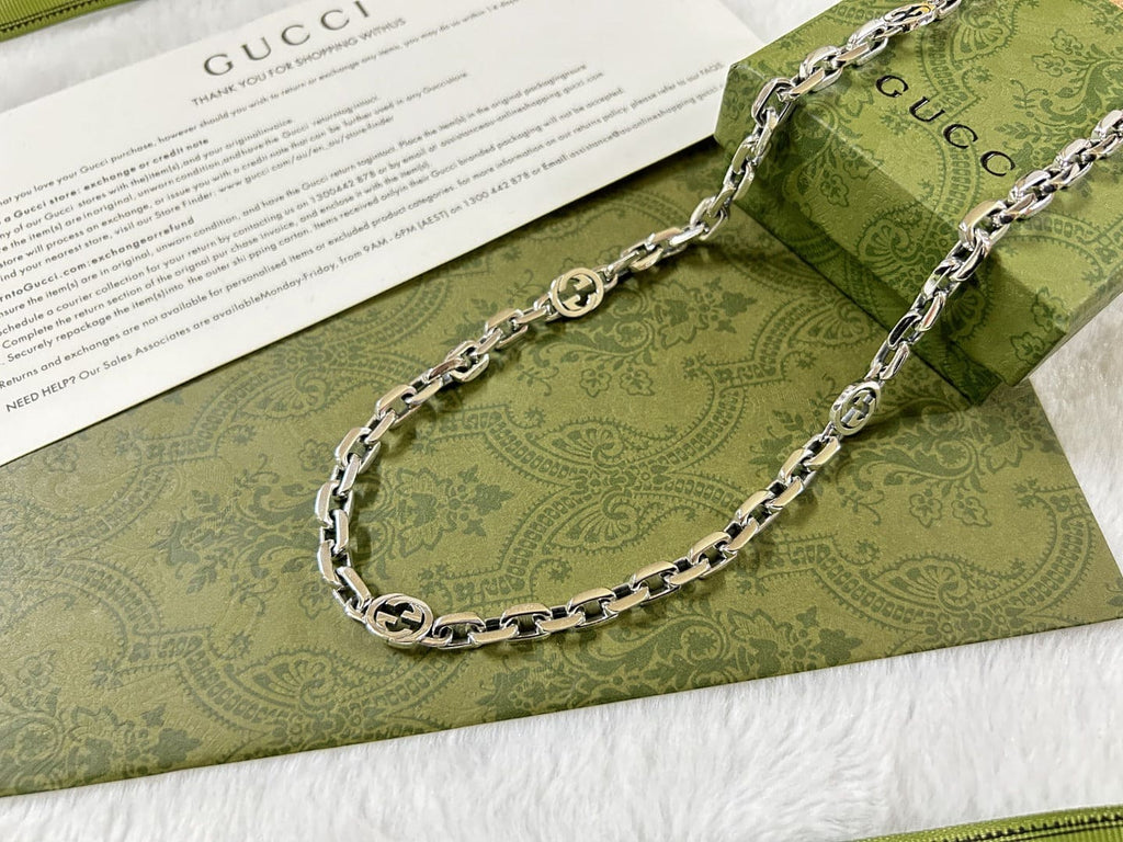 Double Gucci Interlocking Gucci Chain Necklace