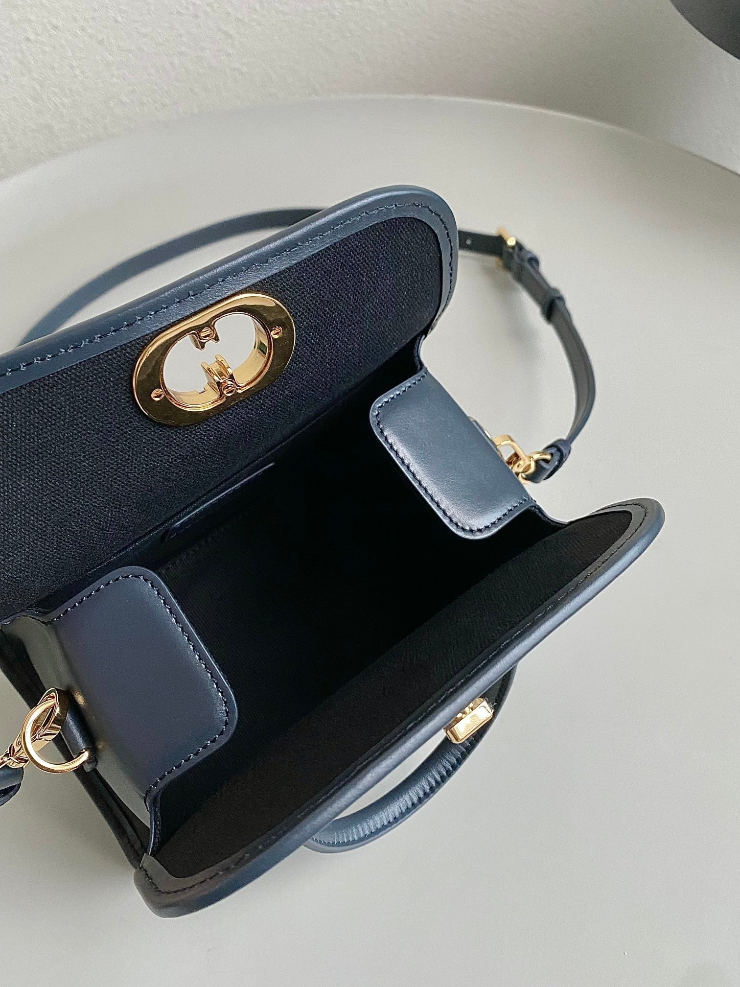 DIOR SMALL BOSTON 22 BLUE OBLIQUE EMBROIDERY