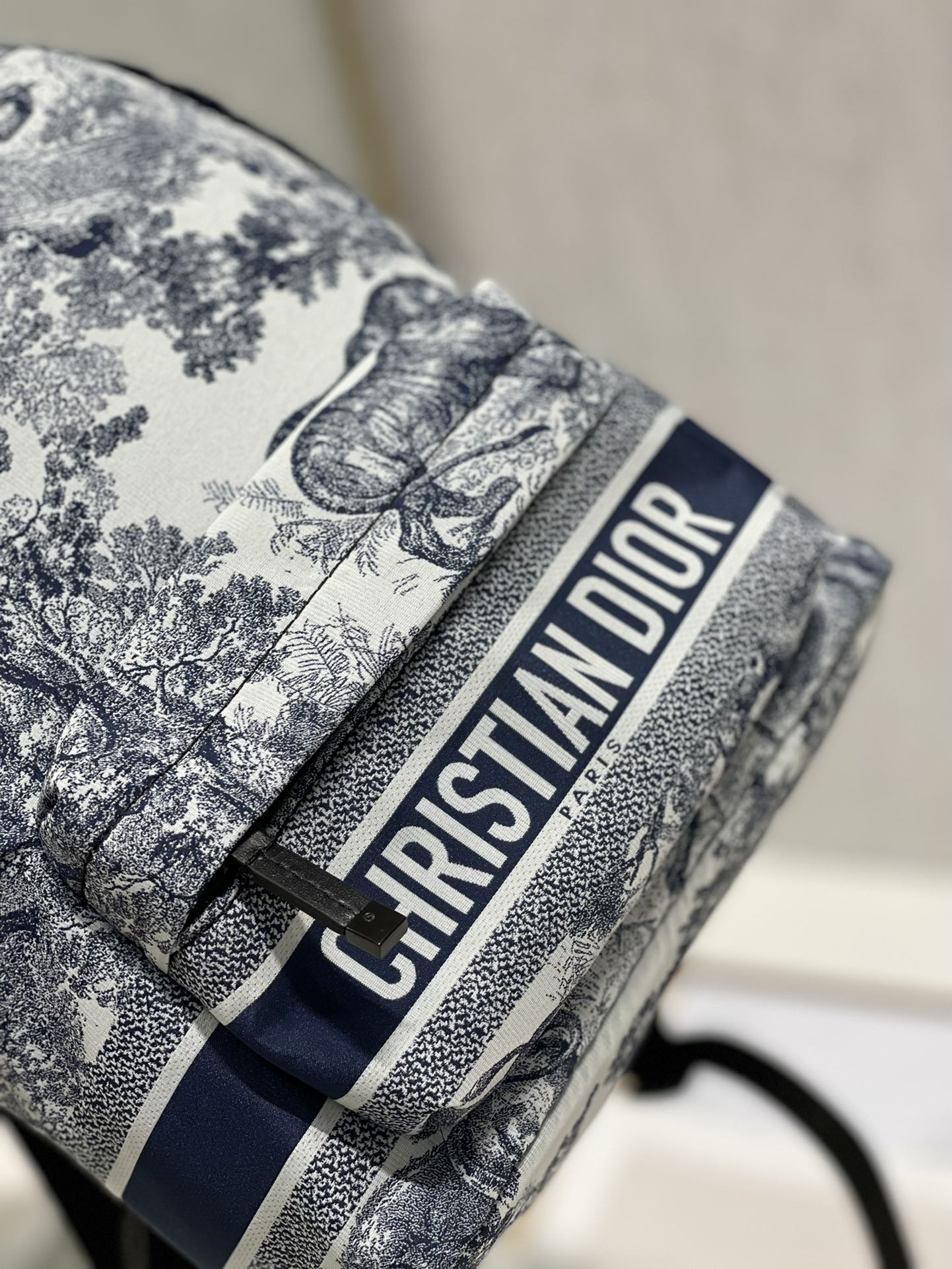 DIOR TRAVEL BACKPACK 20CM WHITE BLUE OBLIQUE JACQUARD