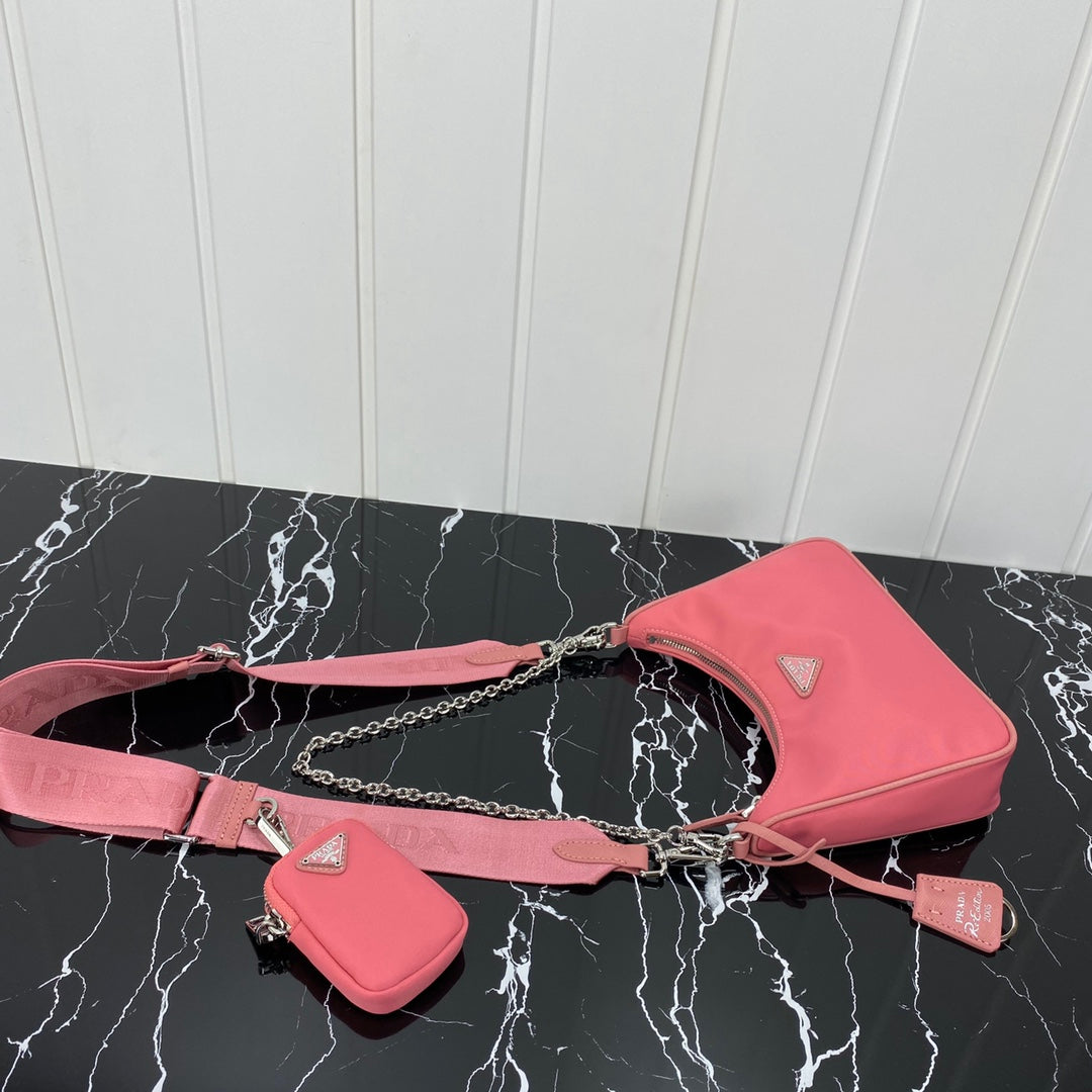 PRADA HOBO 22 BAG IN RK PINK RE-NYLON