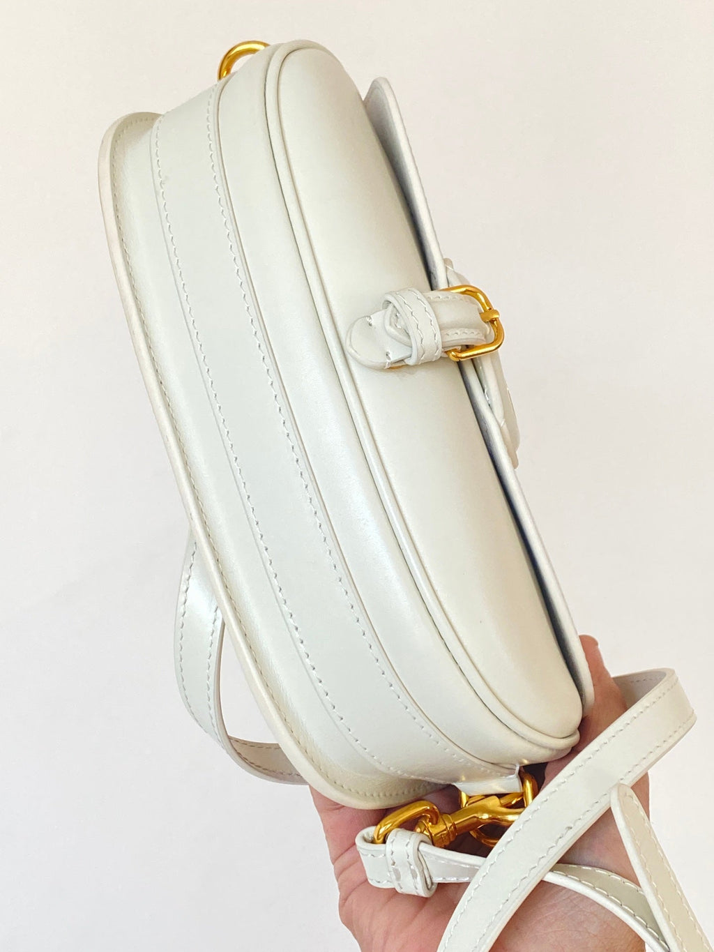 DIOR BOBBY EAST-WEST 22 BAG IN WHITE CALFSKIN