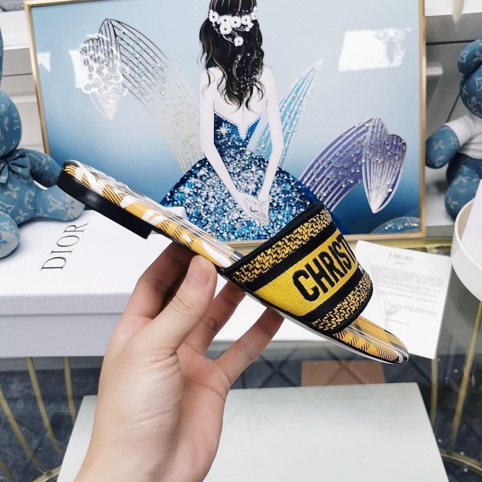 DIOR CD Mule Dway Slide 10mm Multi-motifs Style 32