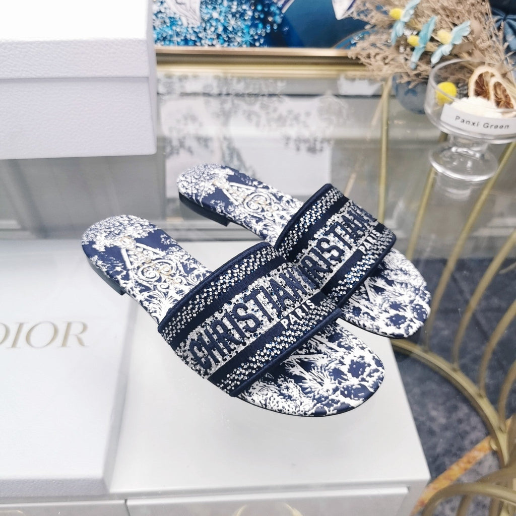 DIOR CD Mule Dway Slide 10mm Multi-motifs Style 15