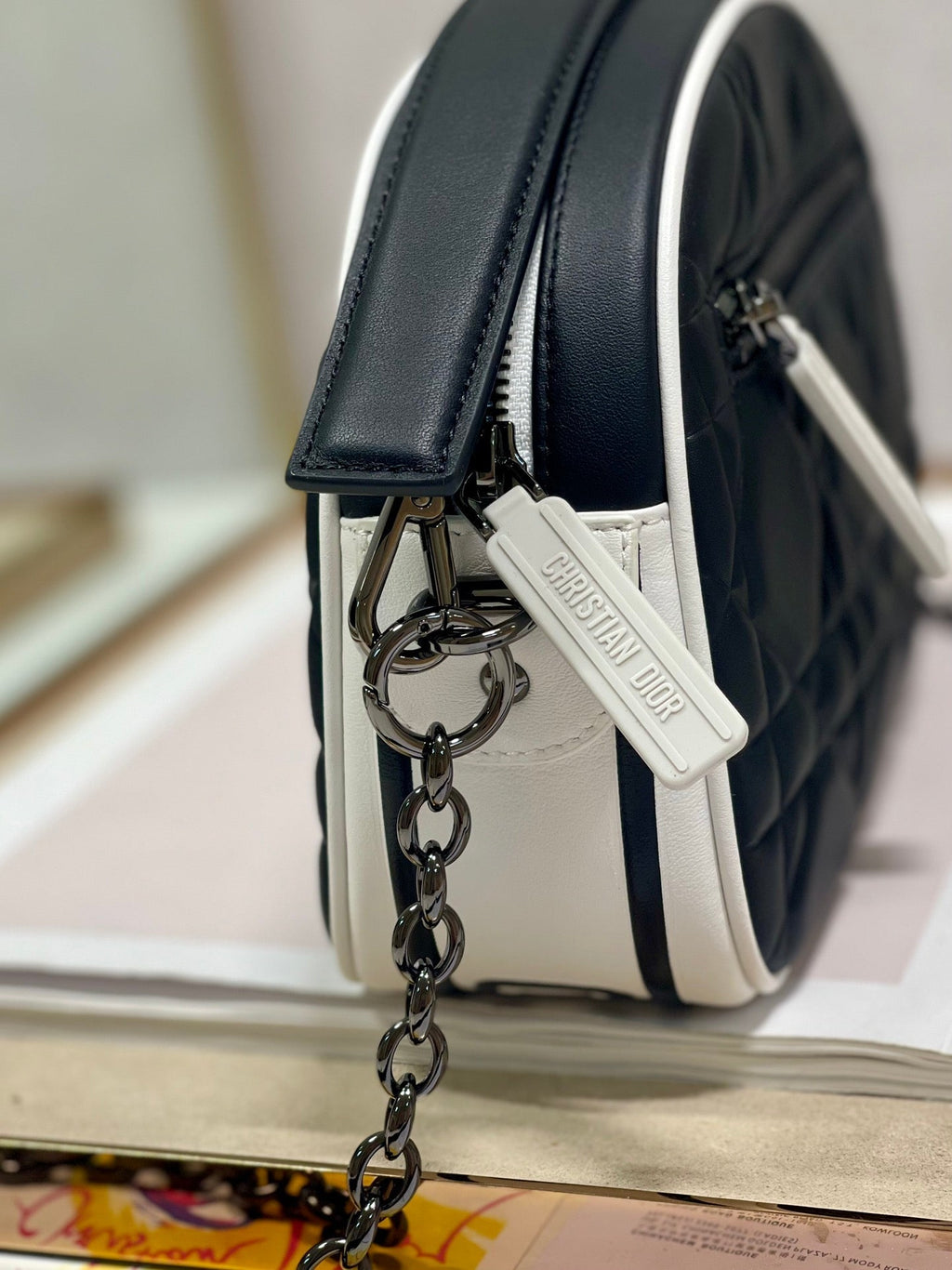 DIOR VIBE HOBO 22 BAG IN BLACK CALFSKIN