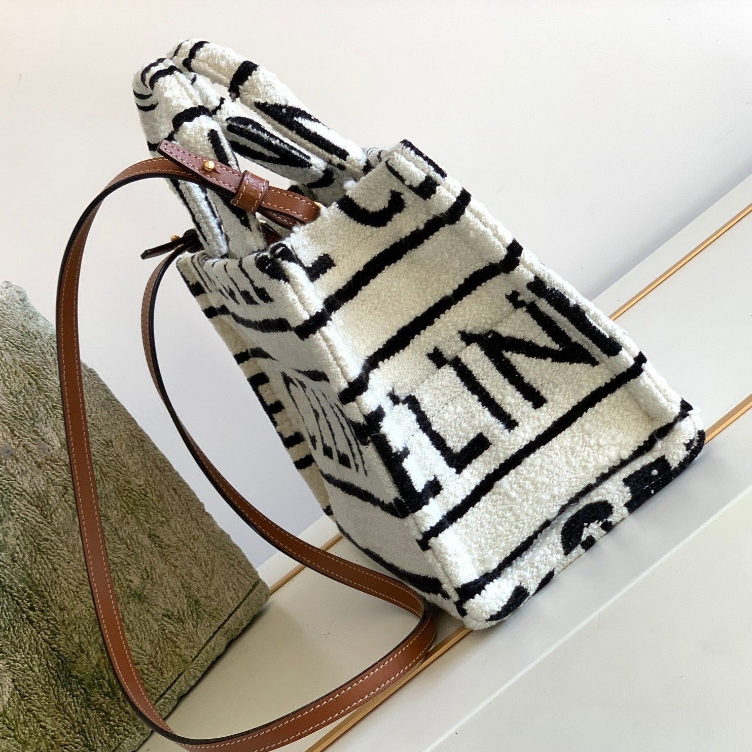 CELINE TRIOMPHE 26 FABRIC WHITE BLACK