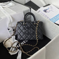 CHANEL MINI 15 BOX BAG IN BLACK CALFSKIN GOLD HARDWARE