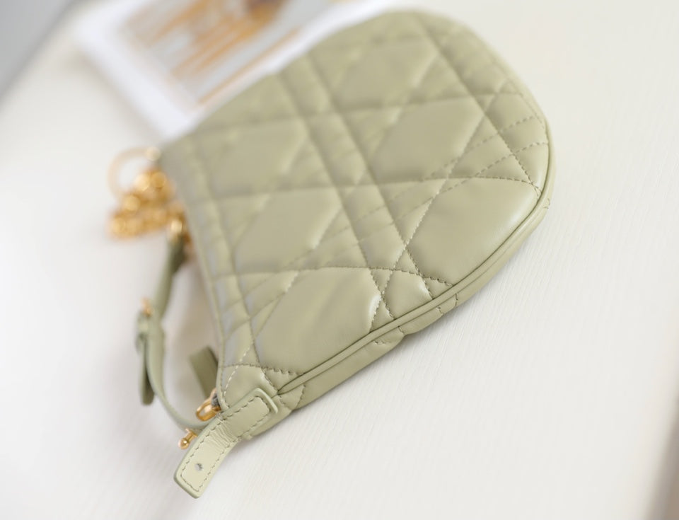 DIOR MINI CARO BAG 25 IN BEIGE LAMBSKIN