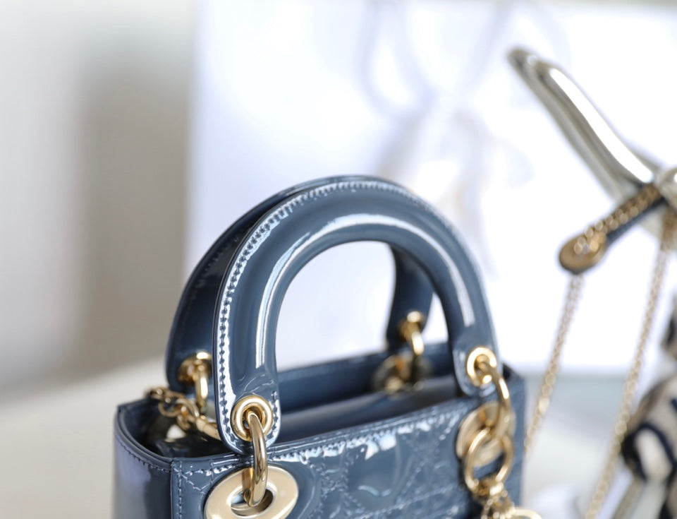 DIOR LADY 17 IN SKY AEGEAN BLUE WITH CANNAGE PATTERN