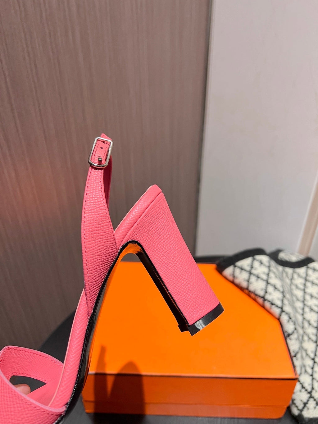 HERMES Slingback Sandal Eternite 95 Light Brick