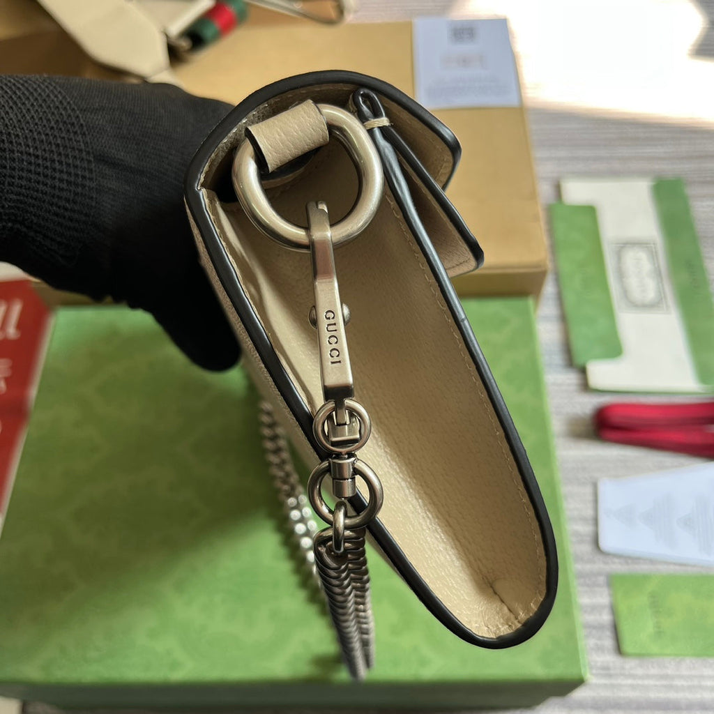 GUCCI DIONYSUS  25 SMALL RECTANGULAR BAG IN BEIGE CANVAS