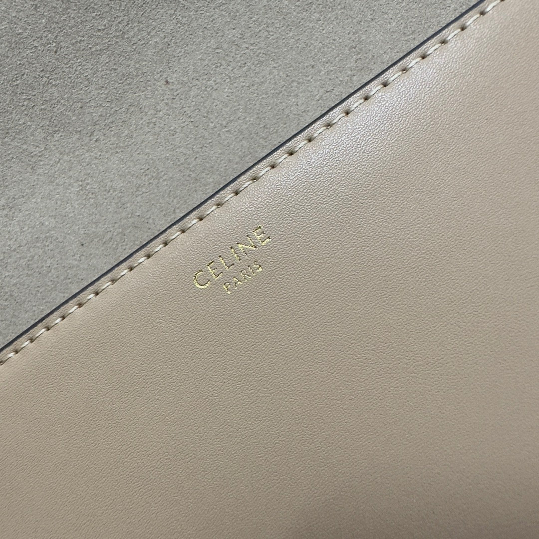CELINE BESACE TRIPHOME 23 BEIGE CREAM CALFSKIN