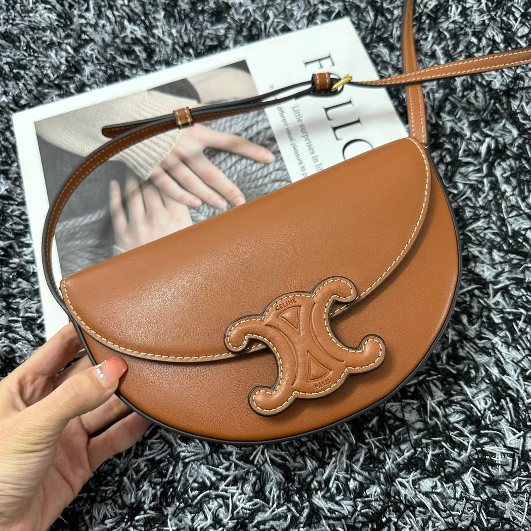 CELINE BESACE TRIPHOME 23 CINNAMON BROWN CALFSKIN