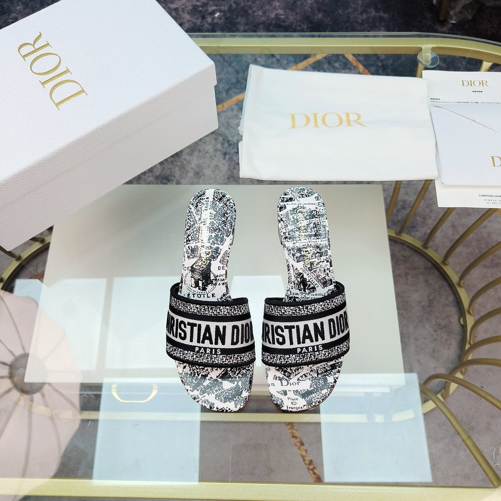 DIOR CD Mule Dway Heeled Slide 45mm Style 11