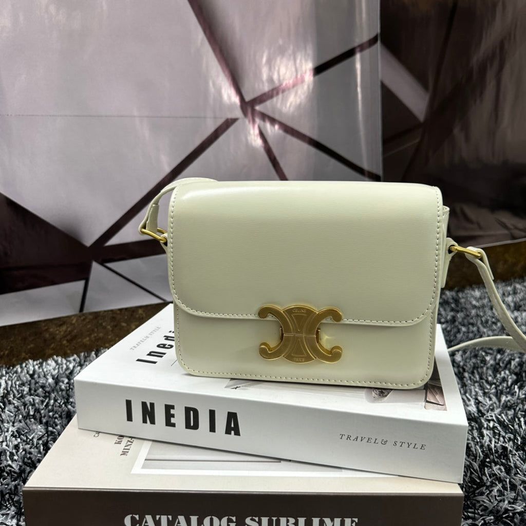 CELINE TRIOMPHE TEEN 18 WHITE COWHIDE LEATHER