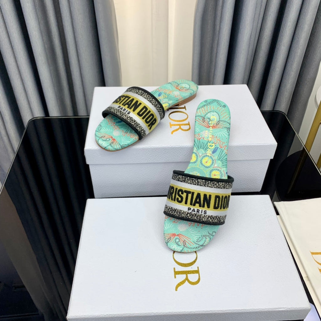 DIOR CD Mule Dway Slide 10mm Multi-motifs Style 42