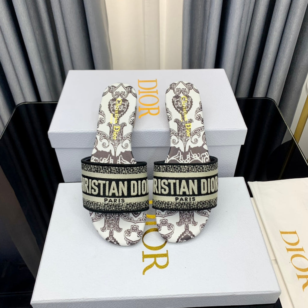 DIOR CD Mule Dway Slide 10mm Multi-motifs Style 58