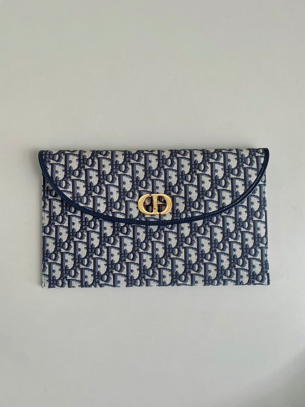 DIOR CD 30 CLUTCH BAG IN BLUE OBLIQUE JACQUARD