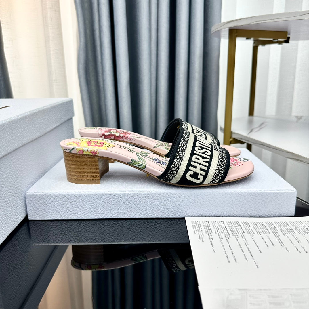 DIOR CD Mule Dway Heeled Slide 45mm Style 85