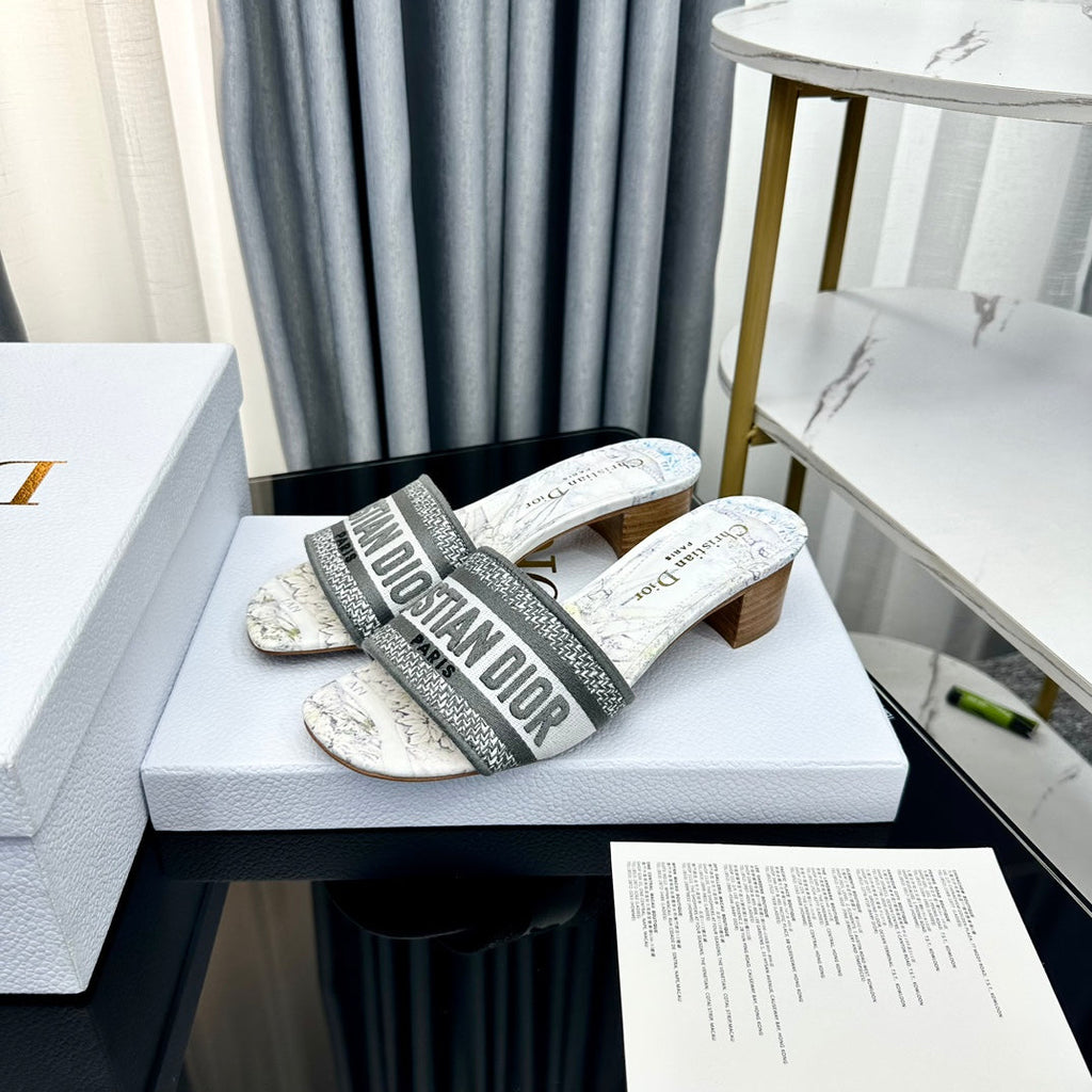 DIOR CD Mule Dway Heeled Slide 45mm Style 55