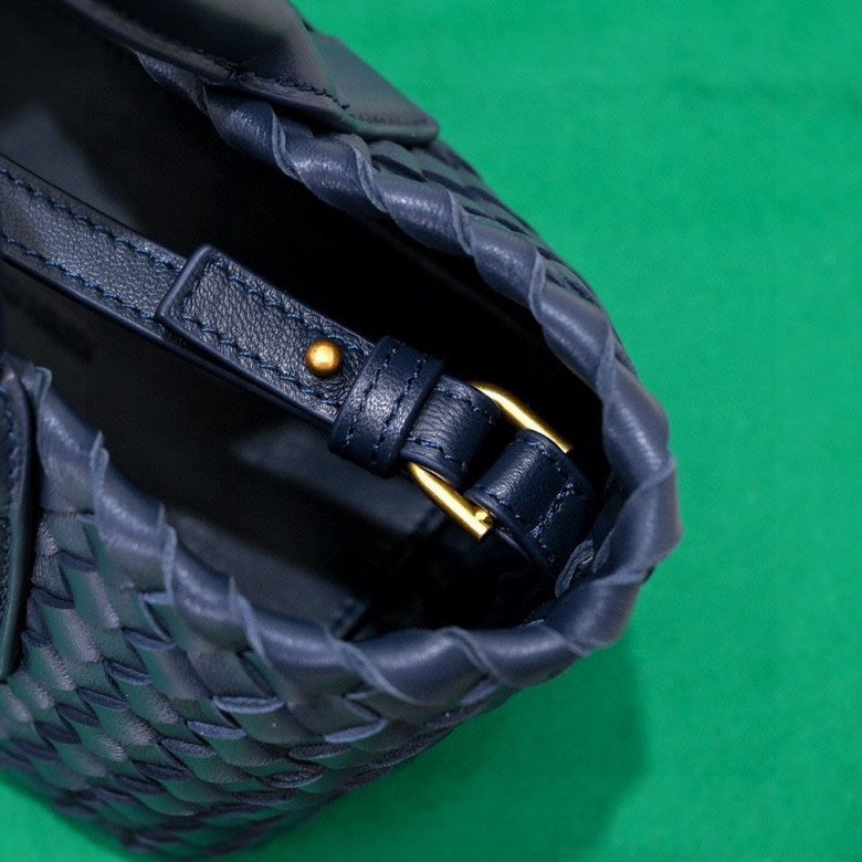 BOTTEGA VENETA Mini Cabat 20cm Blue Lambskin Ghw