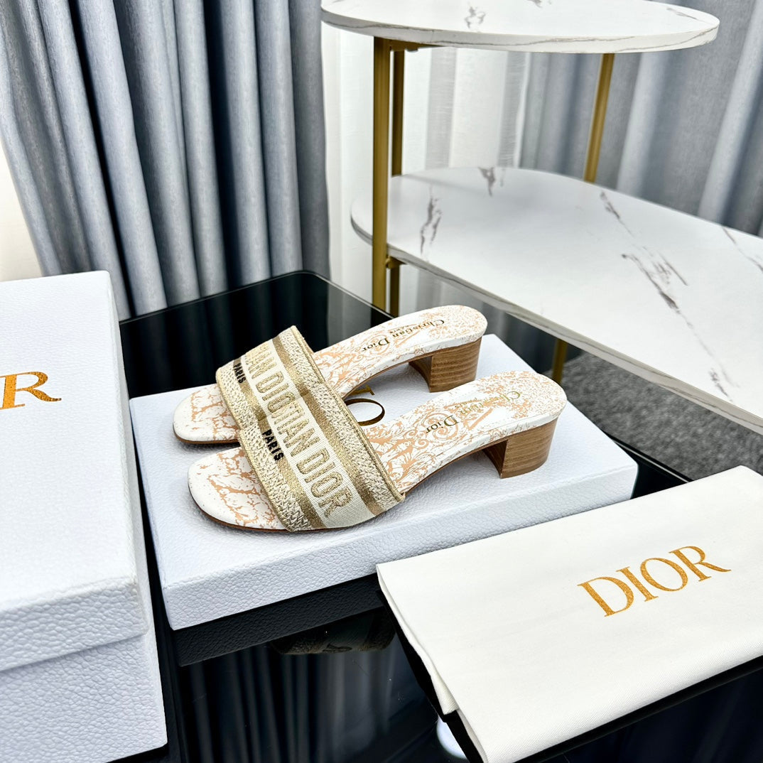 DIOR CD Mule Dway Heeled Slide 45mm Style 86