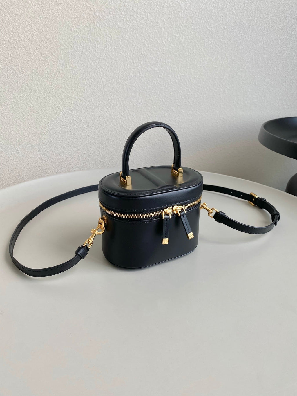 DIOR SIGNATURE VANITY 16 IN BLACK LAMBSKIN
