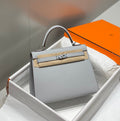HERMES KELLY 25CM IN GRIS PERLE EPSOM CALFSKIN PALLADIUM HARDWARE