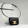 CELINE Triomphe 11 BLACK Shiny Calfskin Handbag