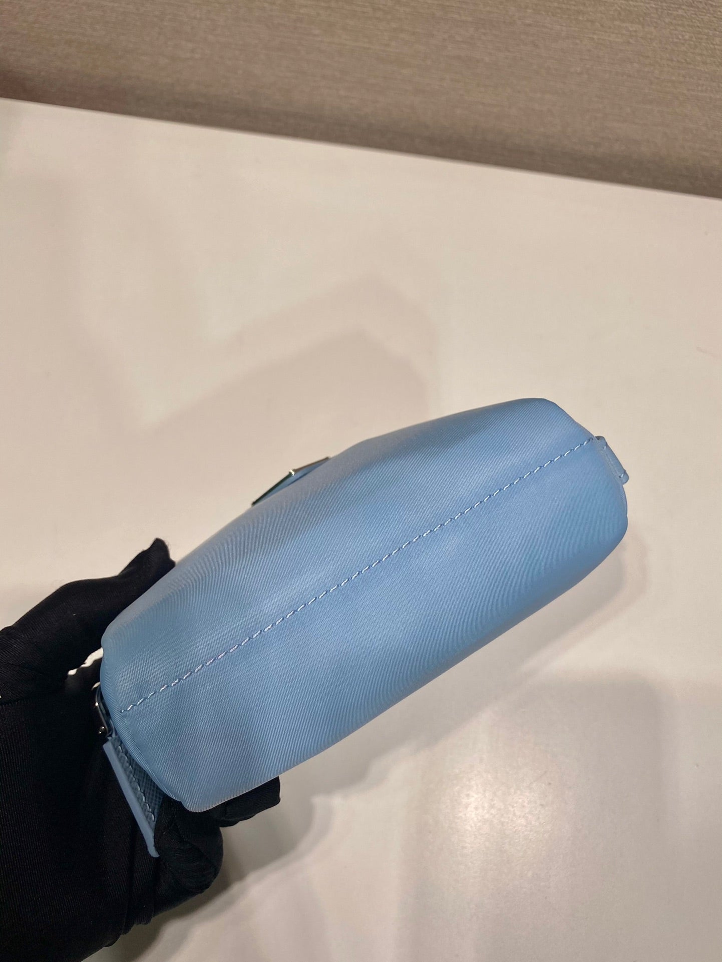 PRADA CLUTCH 12 IN CERULEAN BLUE RE-NYLON