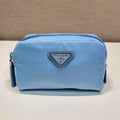PRADA CLUTCH 12 IN CERULEAN BLUE RE-NYLON