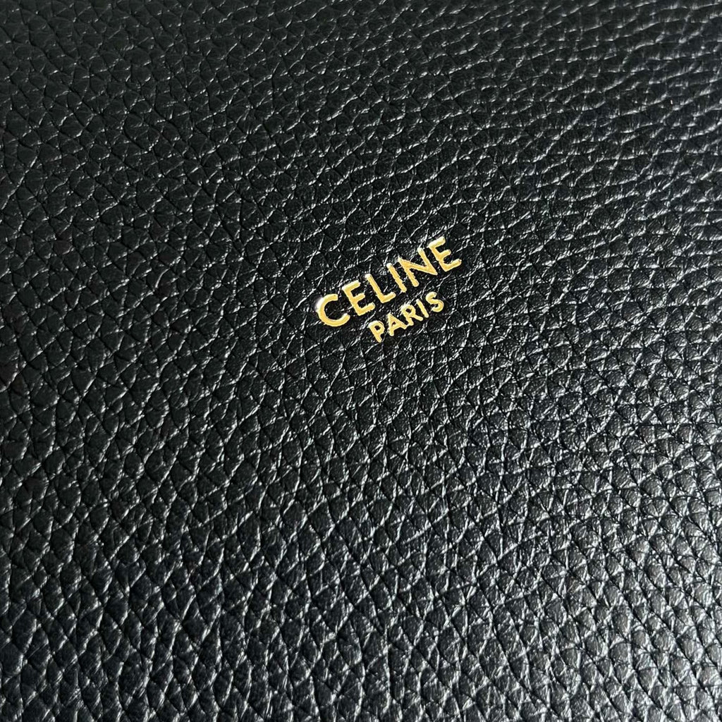 CELINE WOOL BUCKET BAG BLACK 24 ORIGINAL CALFSKIN