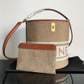 CELINE WOOL BUCKET BAG 24 BEIGE CREAM ORIGINAL CALFSKIN