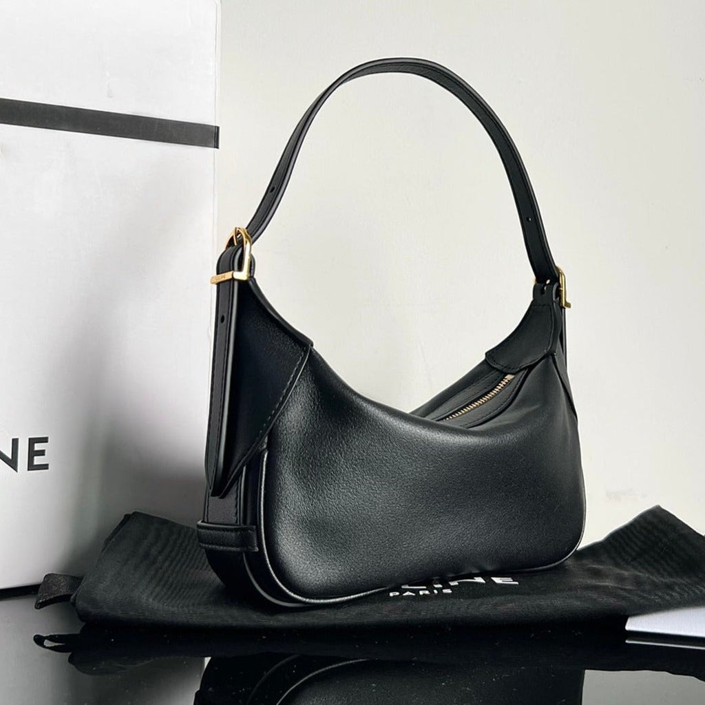 CELINE MINI SOFT 19 CALFSKIN HANDBAG BLACK