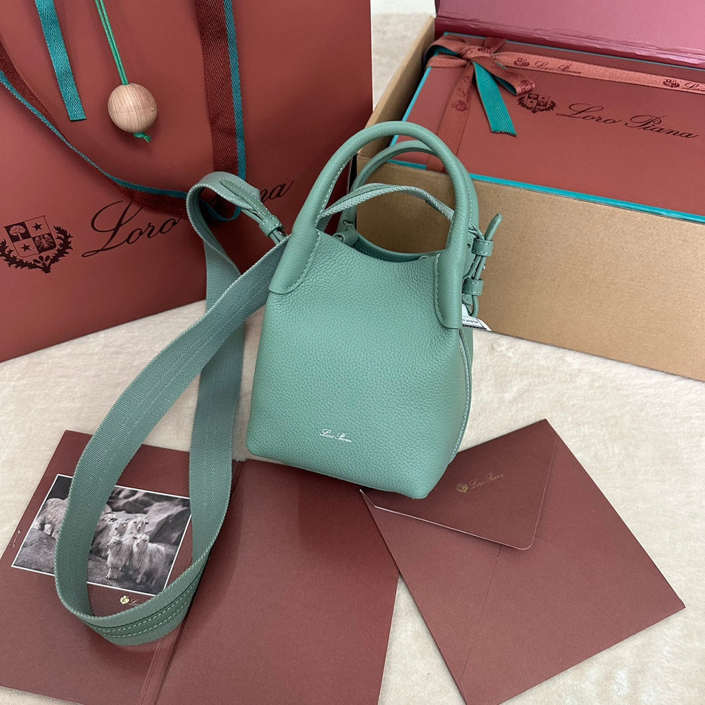 MICRO BALE BAG IN SEA GREEN CALFSKIN