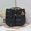 DIOR MEDIUM 34 NOLITA BAG IN BLACK MACROCANNAGE CALFSKIN