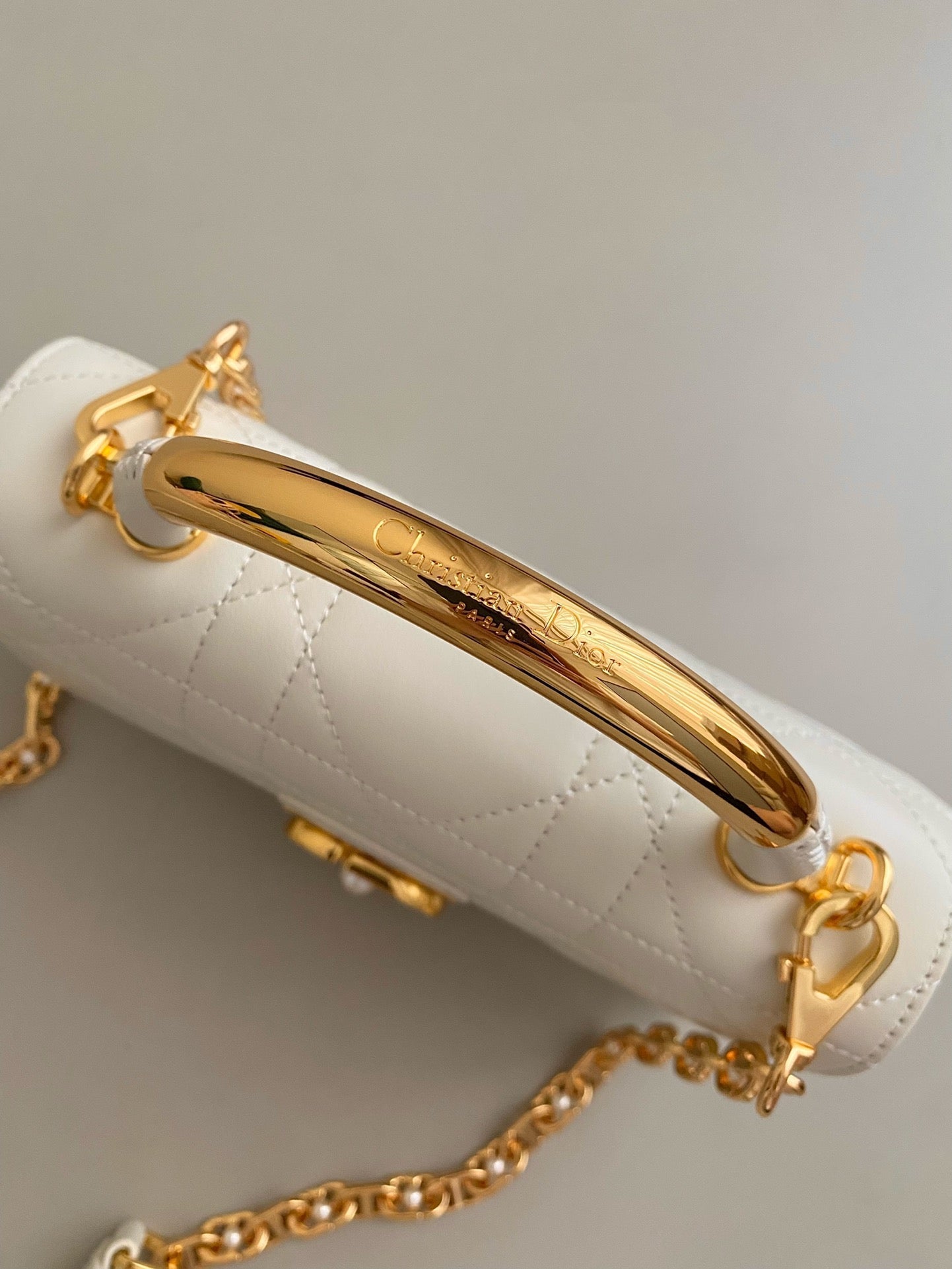 DIOR MINI ANGE 20 BAG IN WHITE CALFSKIN