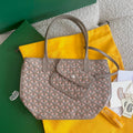 ANJOU MINI BAG 20 IN GREY MIX PINK GOYARDINE CANVAS AND CALFSKIN