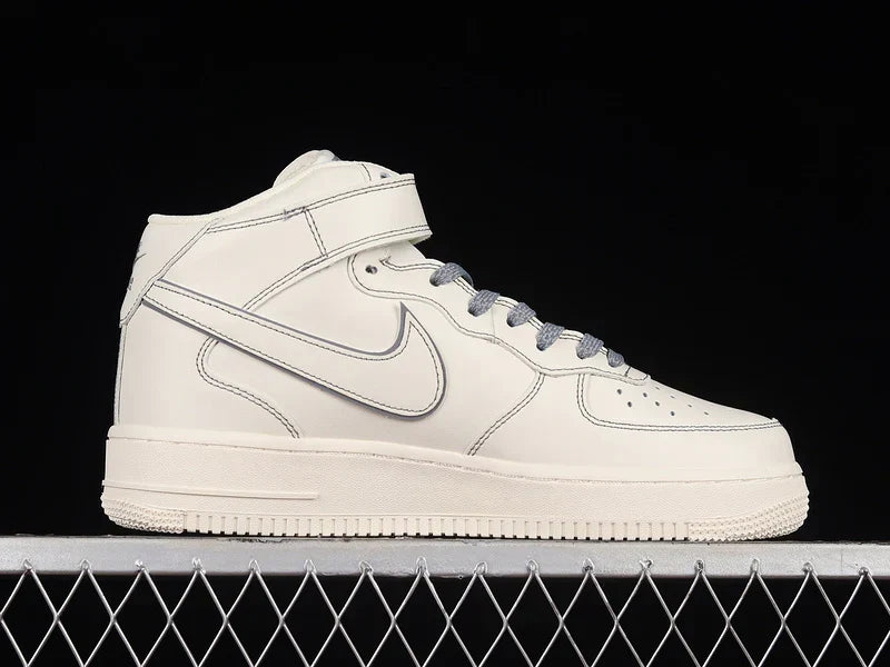 Nike Air Force 1 Mid Reflective "Triple Cream/Grey"