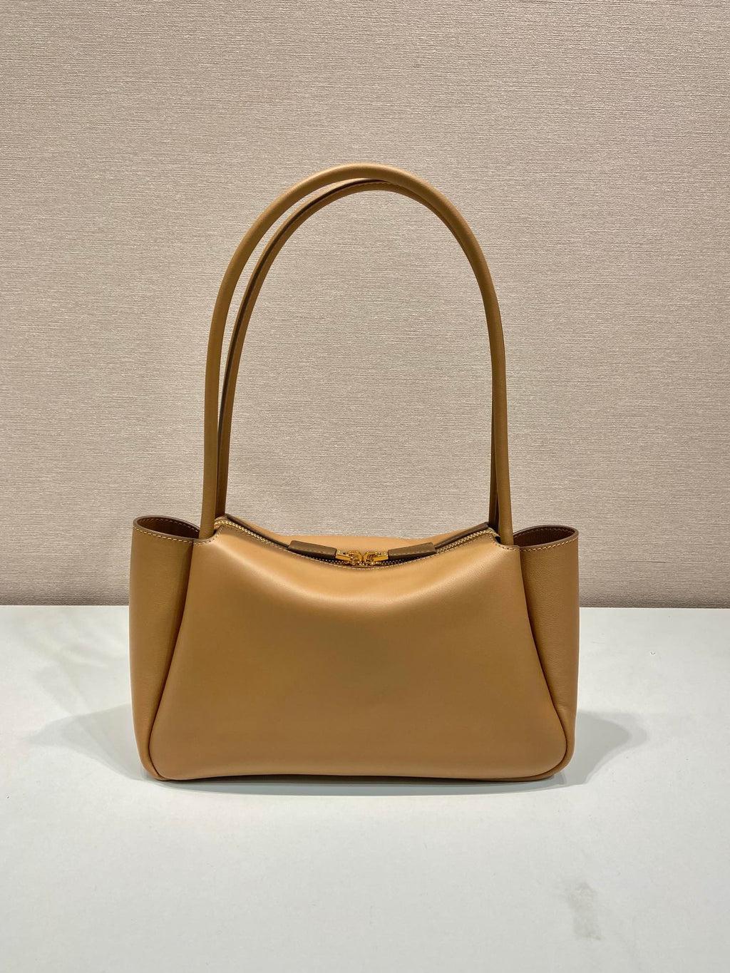 PRADA 28 LARGE BEIGE CALFSKIN HANDBAG