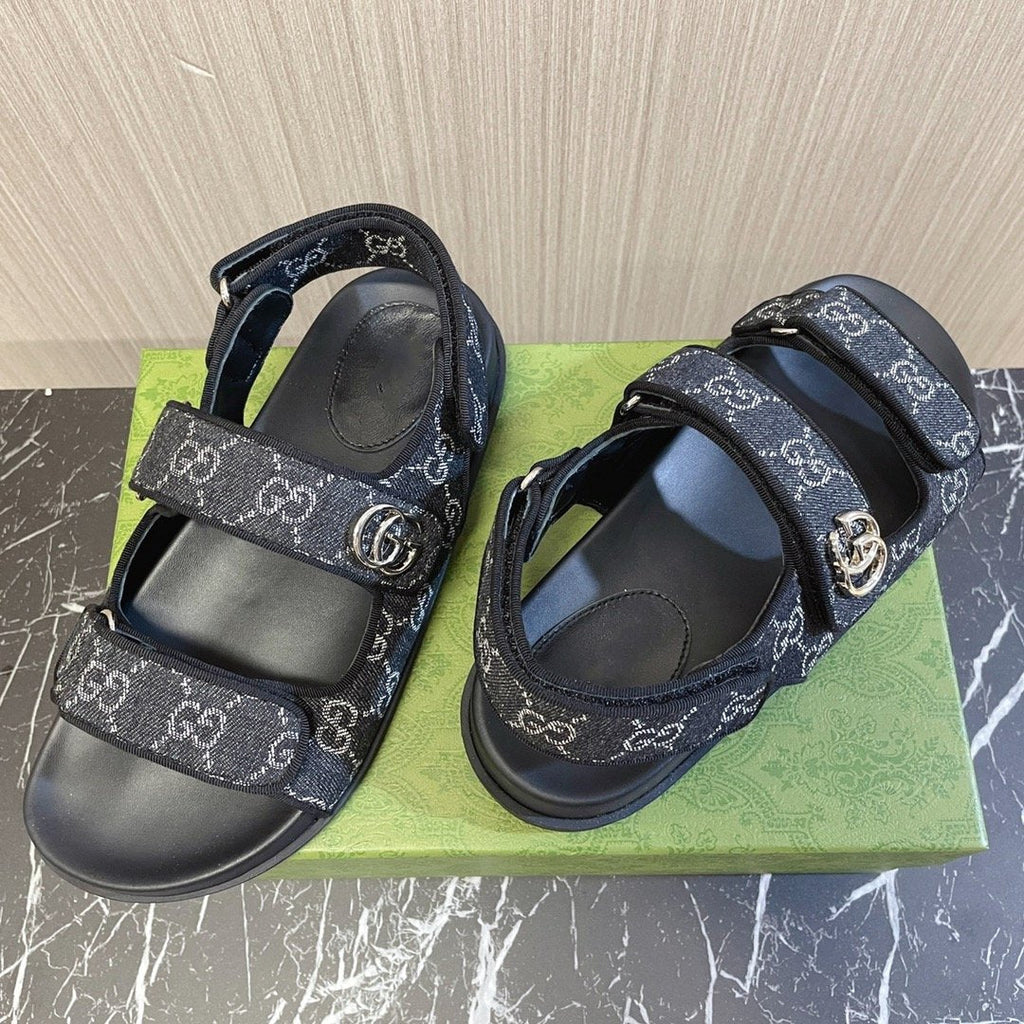 GUCCI CLASSIC CANVAS SANDALS BLACK