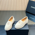 CHANEL 25S TEDDY LOAFER 15MM IN LIGHT BEIGE SUEDE GOLD HARDWARE