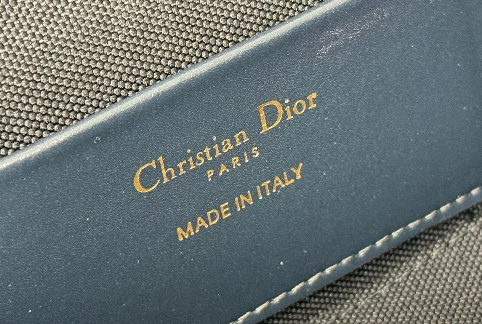DIOR 25S 30 MONTAIGNE MINI VANITY CASE 16 IN BLUE  OBLIQUE JACQUARD CANVAS