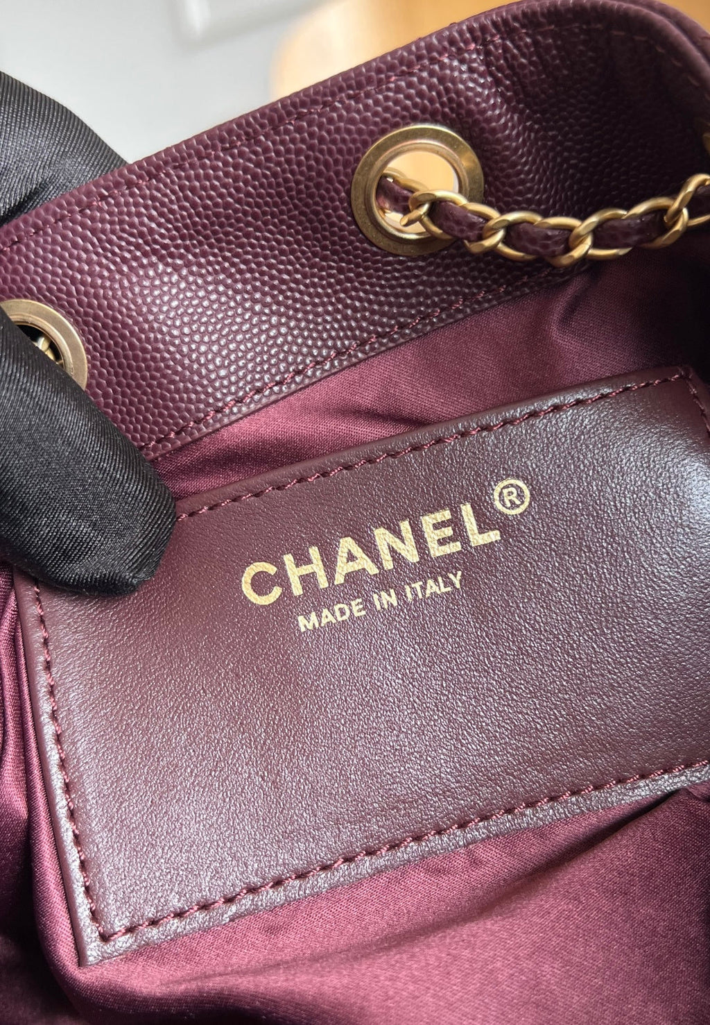 CHANEL 25S HOBO BAG 30 IN DARK RED CAVIAR