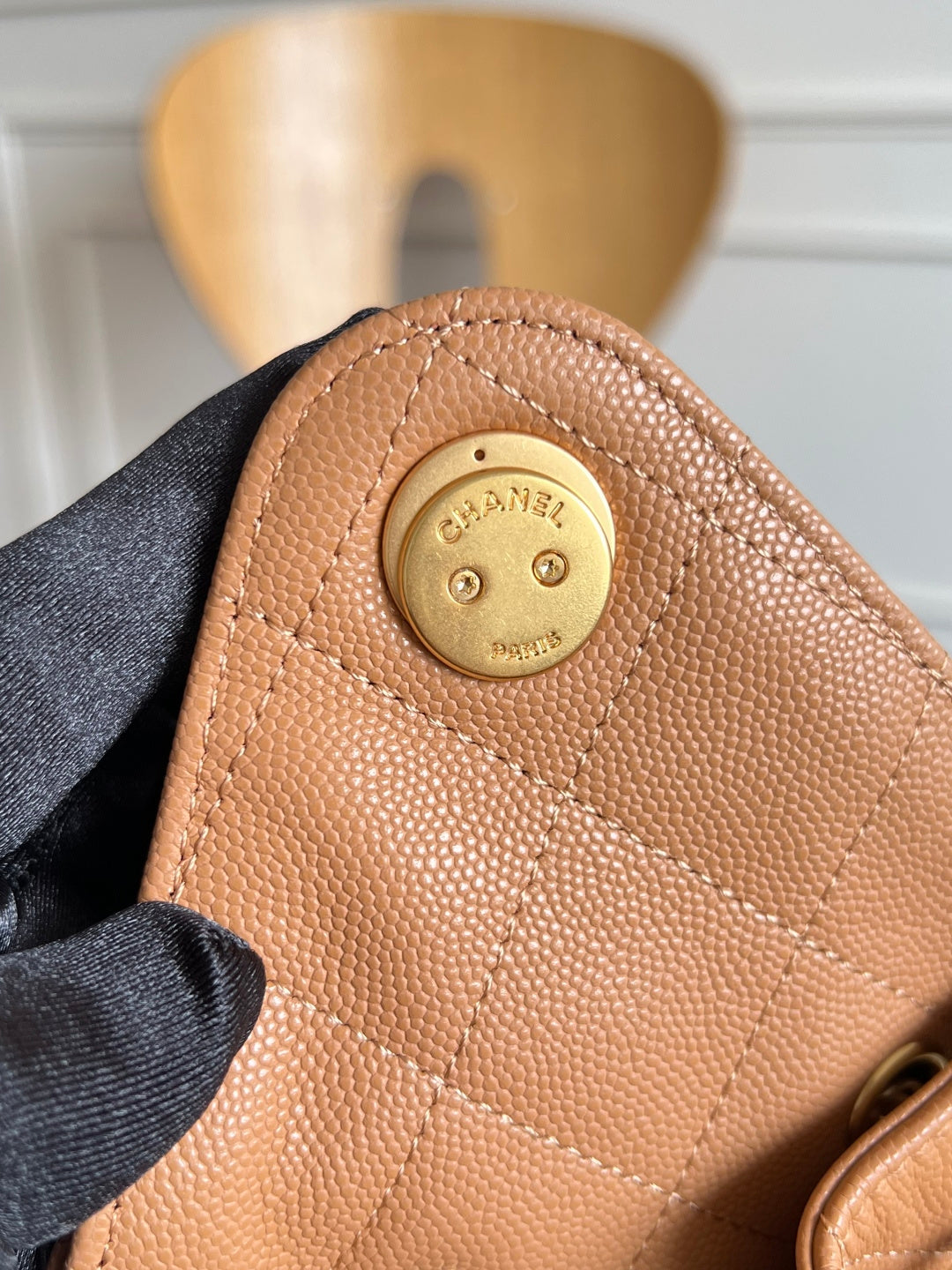 CHANEL 25S HOBO BAG 30 IN CARAMEL BROWN CAVIAR WITH GOLD HARDWARE