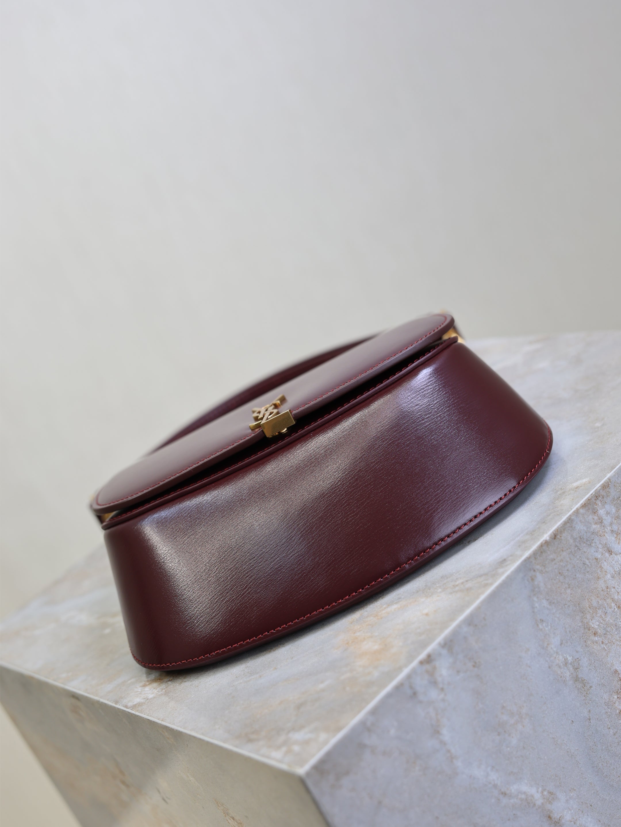 YSL 25S MINI VOLTAIRE 21 IN ROUGE CABERNET CALFSKIN SAINT LAURENT GOLD HARDWARE