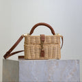 YSL 25S GABY MINI BAG 18 IN OSIER AND BROWN CALFSKIN GOLD HARDWRE